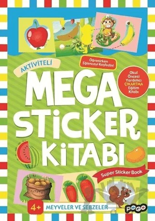 Mega Sticker - Meyveler ve Sebzeler – Kolektif – Pogo Çocuk kitap kapağı