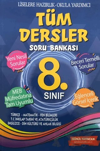 8. Sınıf Tüm Dersler Soru Bankası – Kolektif – Gönül Yayıncılık kitap kapağı
