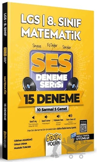 LGS 8. Sınıf Matematik SES Deneme Serisi 15 Deneme – Mustafa Tunçer, Orkun Osma, Gökhan Asardağ – Benim Hocam Yayınları kitap kapağı