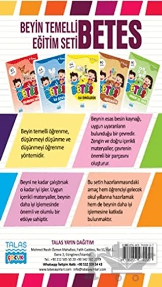 Beyin Temelli Eğitim Seti - Betes ( 5 Kitap Takım ) – Nesli Şimşek – Talas Yayınları kitap kapağı