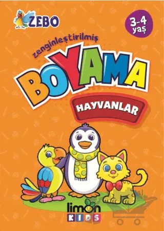 3-4 Yaş Zenginleştirilmiş Boyama - Hayvanlar – Kolektif – limonKIDS kitap kapağı