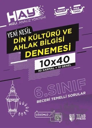 HAY 6. Sınıf Din Kültürü Branş Deneme – Kolektif – Teas Press kitap kapağı