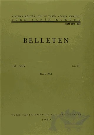 Belleten Sayı: 97 Cilt: 25 – Türk Tarih Kurumu Yayınları kitap kapağı
