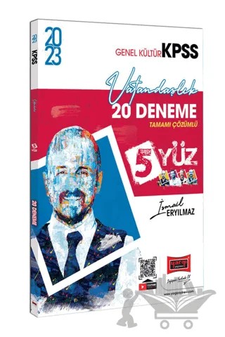 Yargı Yayınları 2023 KPSS 5Yüz Vatandaşlık Tamamı Çözümlü 20 Deneme – İsmail Eryılmaz – Yargı Yayınevi kitap kapağı