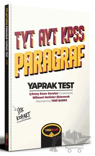 TYT AYT KPSS Paragraf Çek Kopart Yaprak Test – Kolektif – Yediiklim Yayınları kitap kapağı