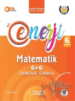 6. Sınıf Enerji 6+6 Matematik Deneme Sınavı – Özgür Tekin – Palme Yayınları kitap kapağı