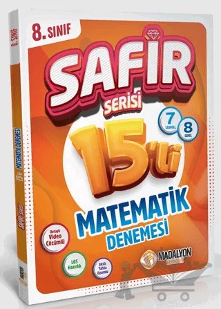 Safir 8. Sınıf Matematik Branş Deneme 15'li – Kolektif – Madalyon Yayınları kitap kapağı