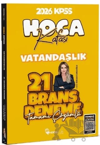 2026 KPSS Vatandaşlık 21 Deneme Çözümlü – Esra Özkan Karaoğlu – Hoca Kafası Yayınları kitap kapağı