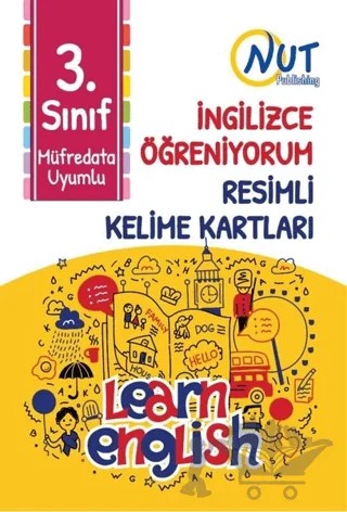 3. Sınıf İngilizce Öğreniyorum Resimli Kelime Kartları – Kolektif – Nut Publishing kitap kapağı