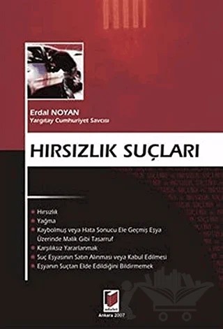 Hırsızlık Suçları – Erdal Noyan – Adalet Yayınevi kitap kapağı