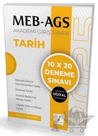 MEB - AGS Hazırlık Tarih 10x20 Tamamı Dijital Çözümlü Deneme Sınavı – Deniz Zorlu – Pelikan Tıp Teknik Yayıncılık kitap kapağı