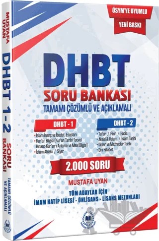 2018 DHBT Tamamı Çözümlü ve Açıklamalı Soru Bankası 1 - 2 – Mustafa Uyan – Bahar Yayınları kitap kapağı