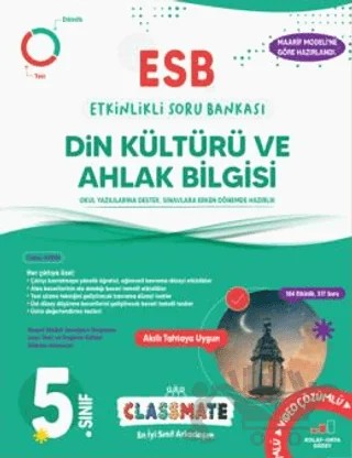 5. Sınıf Classmate Din Kültürü ve Ahlak Bilgisi Etkinlikli Soru Bankası – Kolektif – Okyanus Yayınları kitap kapağı