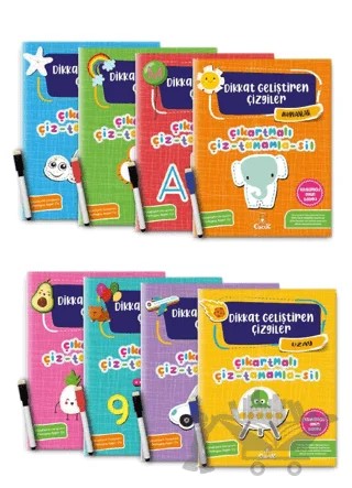 Dikkat Geliştiren Çizgiler Serisi (8 Kitap Takım) – Kolektif – Floki Çocuk kitap kapağı