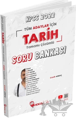 2022 KPSS Tarih Tamamı Çözümlü Soru Bankası – Cavit Ardıç – Hoca Kafası Yayınları kitap kapağı