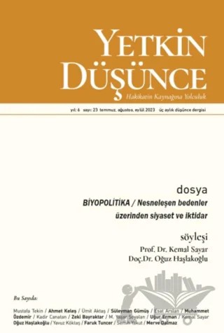 Yetkin Düşünce Dergisi Yıl: 6 Sayı 23 - Temmuz, Ağustos, Eylül 2023 – Yetkin Düşünce Dergisi kitap kapağı