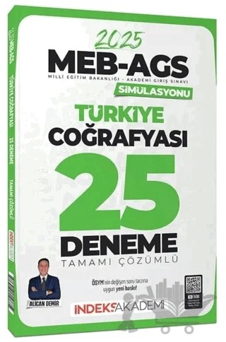 AGS Simülasyonu Türkiye Coğrafyası 25 Deneme Çözümlü – Alican Demir – İndeks Akademi Yayıncılık kitap kapağı