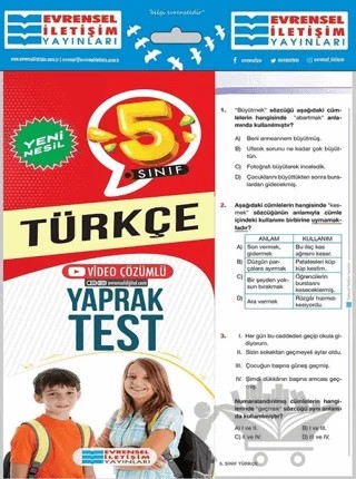 5. Sınıf Türkçe Yaprak Test – Kolektif – Evrensel İletişim Yayınları kitap kapağı