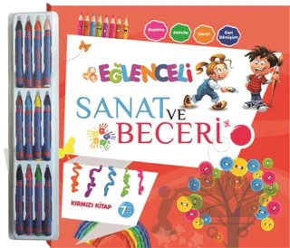 Eğlenceli Sanat ve Beceri - Kırmızı Kitap (7 Yaş) – Kolektif – Parıltı Yayınları kitap kapağı