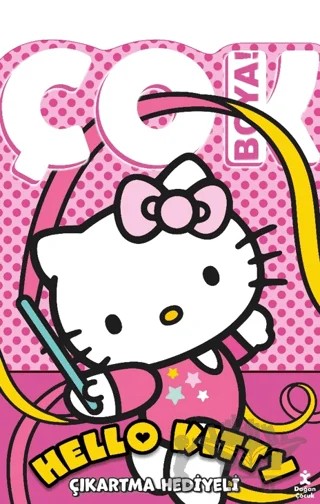 Hello Kitty - Çok Boya! Çıkartmalı Dev Boyama Kitabı – Kolektif – Doğan Çocuk kitap kapağı