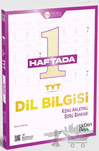 TYT 1 Haftada Dilbilgisi Konu Anlatımlı Soru Bankası – Müslüm Kaplan – Üç Dört Beş Yayınları kitap kapağı