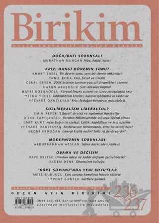 Birikim Aylık Sosyalist Kültür Dergisi Sayı: 236 - 237 – Birikim Yayınları kitap kapağı