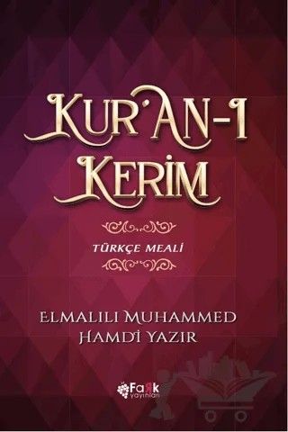 Kuran-ı Kerim Türkçe Meali – Elmalılı Muhammed Hamdi Yazır – Fark Yayınları kitap kapağı