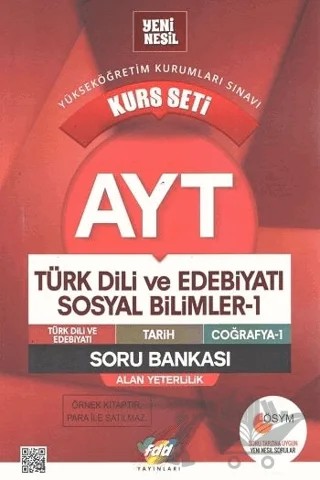 YKS AYT Türk Dili ve Edebiyatı Sosyal Bilimler-1 Soru Bankası Kurs Seti – Kolektif – Fdd Yayınları kitap kapağı