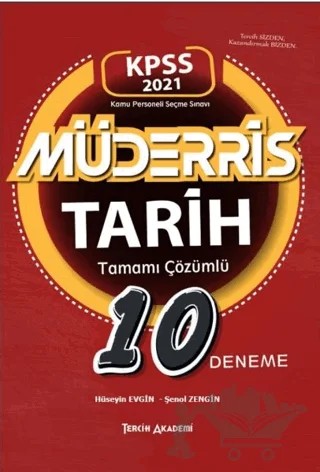 KPSS Müderris Tarih Tamamı Çözümlü 10 Deneme – Hüseyin Evgin, Şenol Zengin – Tercih Akademi Yayınları kitap kapağı
