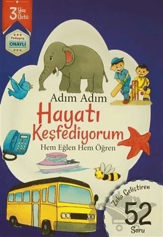 Adım Adım Hayatı Keşfediyorum 3 Yaş - Zeka Geliştiren 52 Soru – Kolektif – Revzen Kitap kitap kapağı