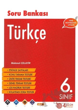 6. Sınıf Türkçe Soru Bankası – Mahmut Celayir – 4 Adım Yayınları kitap kapağı