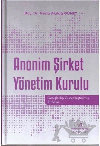 Anonim Şirketler Yönetim Kurulu – Necla Akdağ Güney – Vedat Kitapçılık kitap kapağı