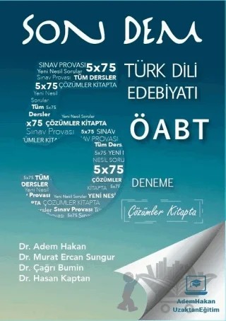ÖABT Türk Dili ve Edebiyatı Son Dem 5 Deneme Çözümlü – Adem Hakan – Adem Hakan kitap kapağı