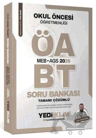 2026 MEB AGS ÖABT Okul Öncesi Öğretmenliği Soru Bankası Tamamı Çözümlü – Hasan Şanlı – Yediiklim Yayınları kitap kapağı