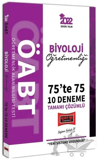 2022 ÖABT Biyoloji Öğretmenliği 75'te 75 Tamamı Çözümlü 10 Deneme – Kolektif – Yargı Yayınevi kitap kapağı