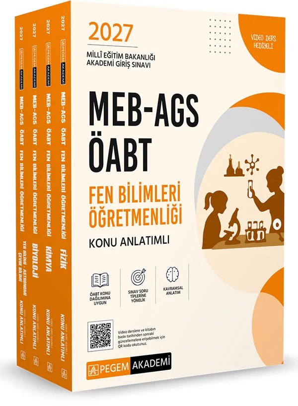 2027 MEB AGS ÖABT Fen Bilimleri Öğretmenliği Konu Anlatımlı Modüler Set (4 Kitap) – Pegem Akademi Yayıncılık kitap kapağı