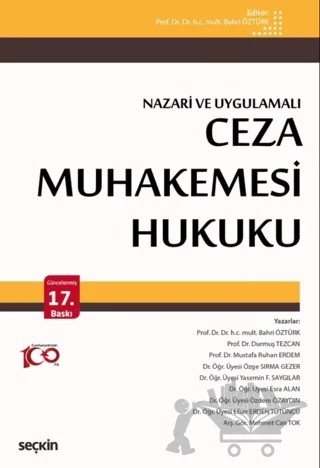 Ceza Muhakemesi Hukuku (Nazari ve Uygulamalı) – Bahri Öztürk – Seçkin Yayıncılık kitap kapağı