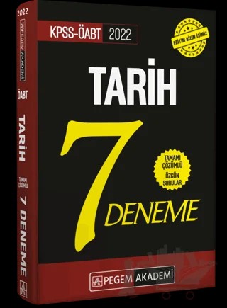 2022 KPSS ÖABT Tarih Tamamı Çözümlü 7 Deneme – Kolektif – Pegem Akademi Yayıncılık kitap kapağı