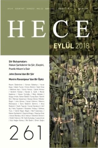 Hece Aylık Edebiyat Dergisi Yıl: 22 Sayı: 261 Eylül 2018 – Hece Dergisi kitap kapağı