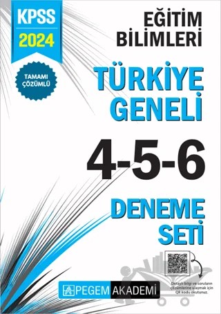 KPSS Eğitim Bilimleri Tamamı Çözümlü Türkiye Geneli 4-5-6 (3'lü Deneme Seti) – Kolektif – Pegem Akademi Yayıncılık kitap kapağı