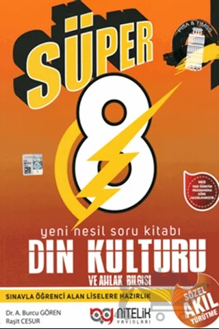 8. Sınıf Süper Din Kültürü ve Ahlak Bilgisi Yeni Nesil Soru Kitabı – A. Burcu Gören, Raşit Cesur – Nitelik Yayınları - Bayilik kitap kapağı