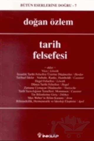 Tarih Felsefesi – Doğan Özlem – İnkılap Kitabevi kitap kapağı