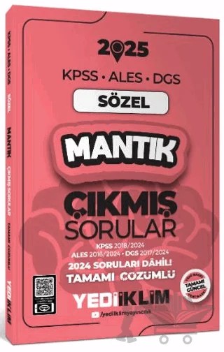 2025 KPSS ALES DGS Sözel Mantık Çıkmış Sorular ve Çözümleri – Kolektif – Yediiklim Yayınları kitap kapağı