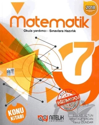7. Sınıf Matematik Konu Kitabı – Eda Abi Altun, İlke Ataizi Ercan, Yavuz Dündar – Nitelik Yayınları - Bayilik kitap kapağı