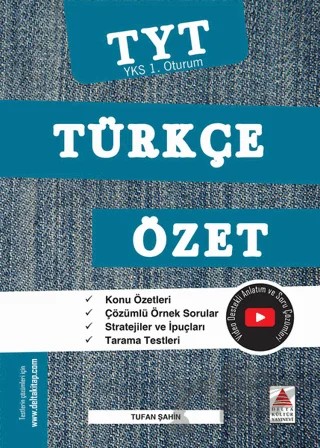 TYT Türkçe Özet (YKS 1. Oturum) – Tufan Şahin – Delta Kültür Yayınevi kitap kapağı