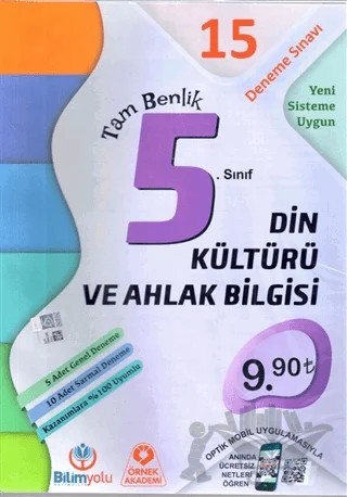 5. Sınıf Din Kültürü ve Ahlak Bilgisi Tam Benlik 15 Deneme Sınavı – Kolektif – Bilimyolu Yayıncılık kitap kapağı