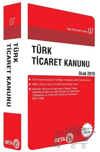 Türk Ticaret Kanunu Ocak 2019 – Celal Ülgen – Beta Yayınevi kitap kapağı