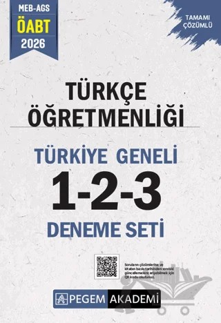 2026 MEB AGS ÖABT Türkçe Öğretmenliği Tamamı Çözümlü Türkiye Geneli 1-2-3 (3'lü Deneme Seti) – Kolektif – Pegem Akademi Yayıncılık kitap kapağı