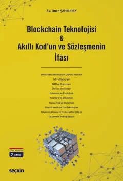 Blockchain Teknolojisi & Akıllı Kod'un ve Sözleşmenin İfası – Sinan Şahbudak – Seçkin Yayıncılık kitap kapağı