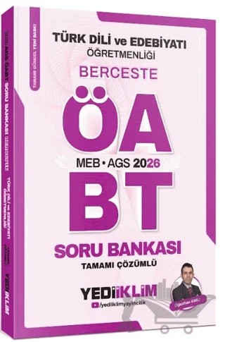 2026 MEB AGS ÖABT Türk Dili Ve Edebiyatı Öğretmenliği Berceste Tamamı Çözümlü Soru Bankası – Oğuzhan Kırlı – Yediiklim Yayınları kitap kapağı